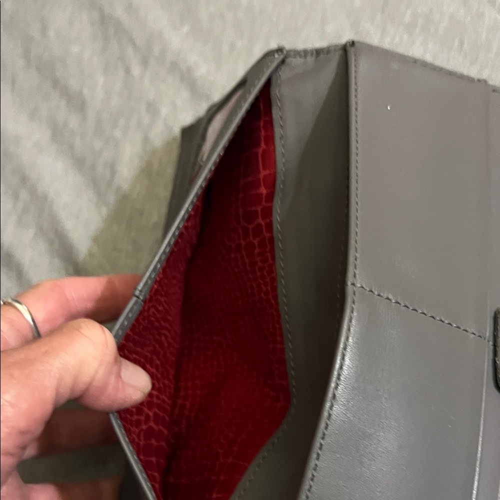 Hammitt Grey Textured Leather Zip Wallet with Silver Studs - Picture 4 of 7